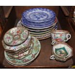 A broad assortment of 19th century and early 20th century Oriental plates, saucers and cups, etc £