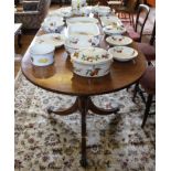 *A Regency-style mahogany and cross banded 'D' end extending dining table with fluted rim, raised on