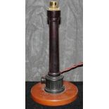 A catalin and African blackwood small lamp base, 21cm high The Art Deco Carvings of W. G. Collins (