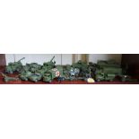 Nineteen Dinky military issues, including Tank Transporter, Water Tank Lorry, Recovery Tractor and a