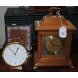 A Seiko oak cased mantle clock quartz Westminster Whittington movement, a Temco Art Deco...