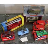 Eight diecasts by various manufacturers including Matchbox, King Size Merryweather Fire Engine and