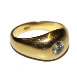 A gentleman's 18 carat gold gypsy set diamond ring 15.9g