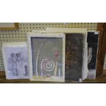 Julian Gordon Mitchell, a broad selection of unframed watercolours, sketches, etc