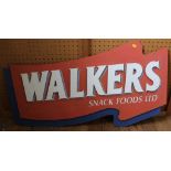 A Walkers Snack Foods Limited metal painted advertising sign, 100cm wide