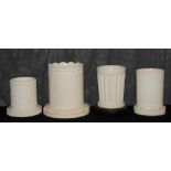 Four ivory spill holders, 5.5 - 8.5cm high The Art Deco Carvings of W. G. Collins (1872-1959)