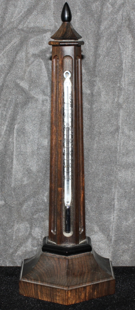 An obelisk ivory thermometer, 21cm high  The Art Deco Carvings of W. G. Collins (1872-1959)