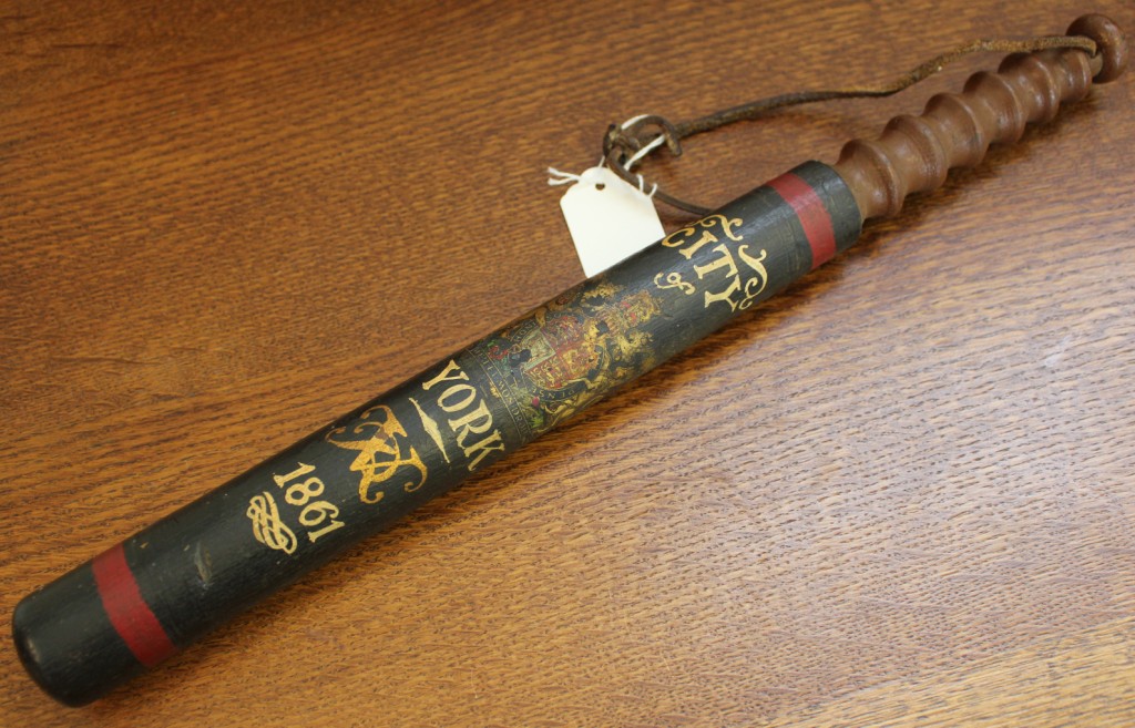 A 'City of York 1861' multicoloured truncheon, 44cm long