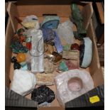 An assortment of geological rocks and crystals