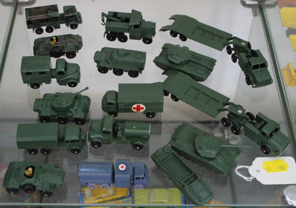 Sixteen Matchbox 1-75 Series military issues including Austin Water Tank Truck and RAF Refueler (