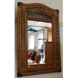 A bamboo and wicker framed oblong wall mirror, 85cm x 47cm