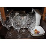 An assortment of household ceramics and drink ware, to include red wine glasses, etc