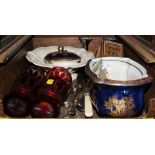 A broad assortment of late 19th century, early 20th century ceramics, glass and silver plate