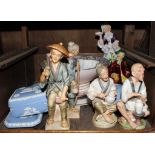 An assortment of household ornaments, to include Wedgwood, jewellery box, Dresden style figurines,