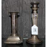 Two silver candlesticks