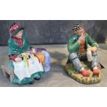 A Royal Doulton 'Silks and Ribbons' figurine and 'The Way Farer', 16cm high. Condition - without