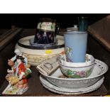 A selection of late 19th, early 20th century household figurines and lustre ware