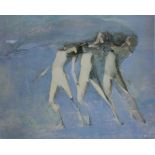 R. Heindel, limited print, 3/500,  THREE DANCERS framed and mounted, 38cm x 47cm