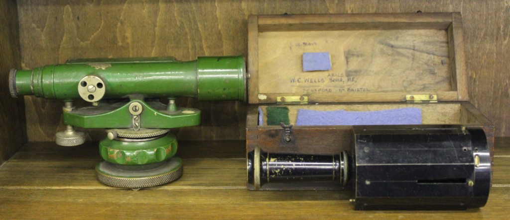 A late 19th century, early 20th century ship's sextant and a compass