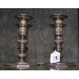 A pair of cast Royal Irish silver candle sticks, Dublin 1968, 830 g