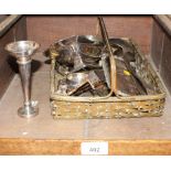 An assortment of household silver plated items, to include flatware, trays, bowls, etc