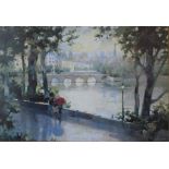 After Marilyn Simandle, print PARIS EVENING Mounted in an ornate gilt frame, 65cm x 97cm