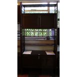 A Ladderax shelving unit, comprising drinks cabinet with adjustable shelves (possibly Ladderax 80