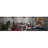 A selection of model boats, cars, trucks, etc, some boxed