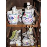 A selection of mid-20th century Poole Pottery with multi-coloured floral and foliate decoration
