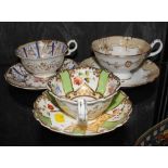 Three early 19th century English cups and saucers