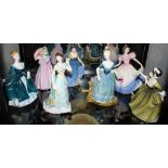 An assortment of seven Royal Doulton figurines of ladies