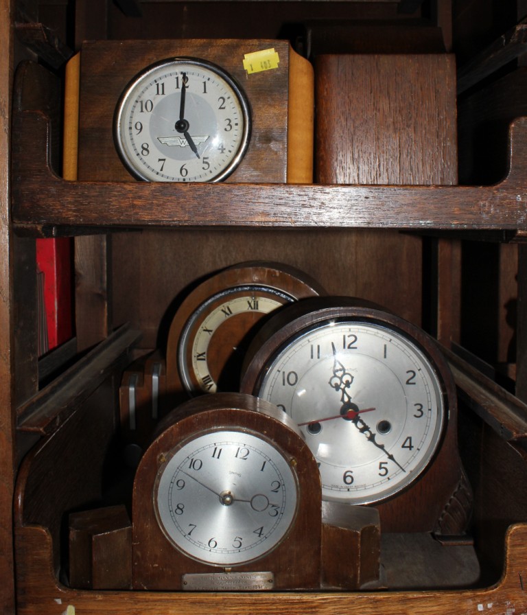 A selection of six early 20th century mantle clocks
