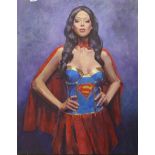 J.G. Mitchell, OOB 'Portrait of Supergirl', unframed, 90cm x 70cm