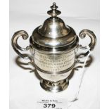 A small silver replica trophy cup, Chester 1934