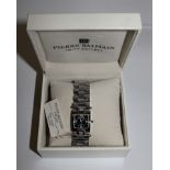A Pierre Balmain lady's stainless steel and diamond wristwatch in original box