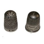 Two silver thimbles by Charles Horner