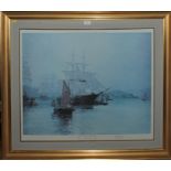 Montague Dawson - The Pagoda Anchorage, print, framed and glazed, 68cm x 68cm