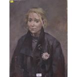 J.G. Mitchell, OOB, 'Portrait of a Lady', unframed, 60cm x 46cm
