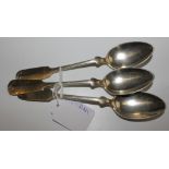 Three Austrian silver tea spoons