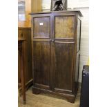 An Edwardian music chest with five drawer trays and twin front drawers, 10H x 57W x 38cmD