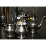 A four-piece silver-plated tea and coffee set