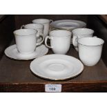Six Royal Albert Tiara tea cups, saucers and plate