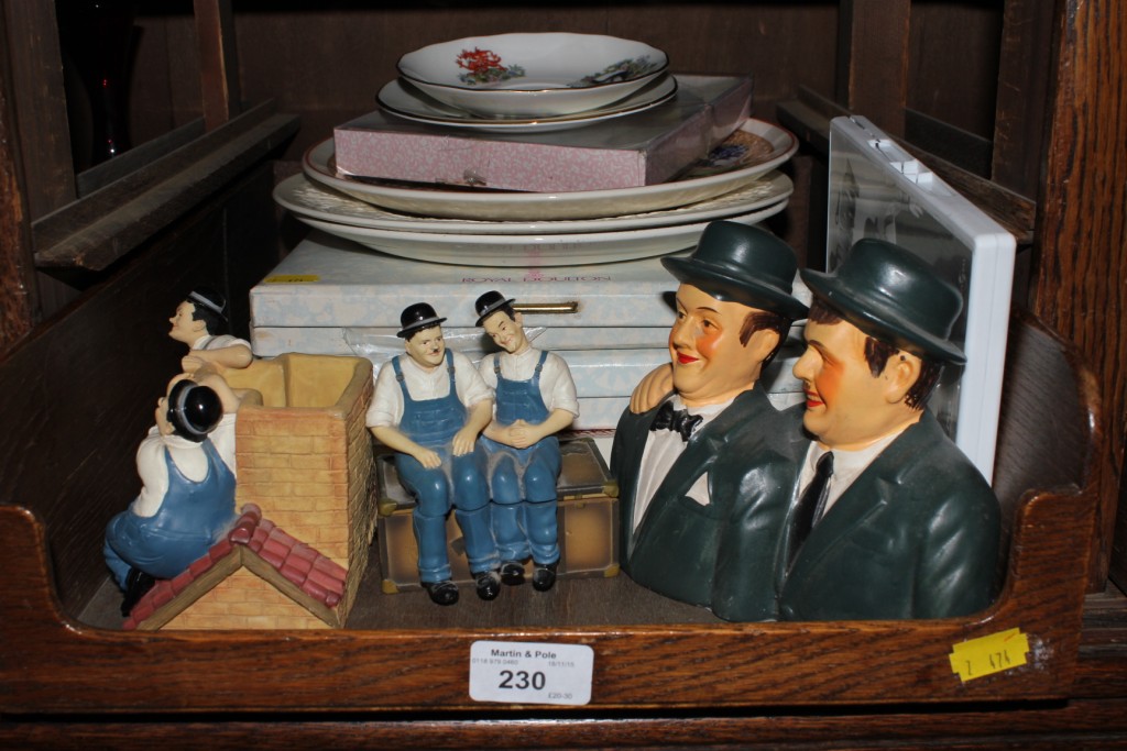 Royal Doulton plates, Laurel and Hardy