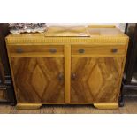 A dining room sideboard with lidded cutlery section, 92H x 122W x 44cmD