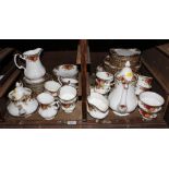 A Royal Albert porcelain Old Country Rose tea and coffee service, seventy-nine pieces