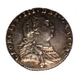 S 3745 George III shilling, no stop at date