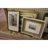 Five glazed and framed prints including Windsor and Badminton House