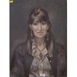 J.G. Mitchell, OOB, 60cm x 46cm 'Portrait of a Lady', unframed 60cm x 46cm