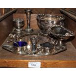 A mixed selection of silver-plate