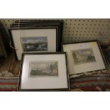 Set of six late 19th century prints of London, 9cm x 15cm, all framed and glazed